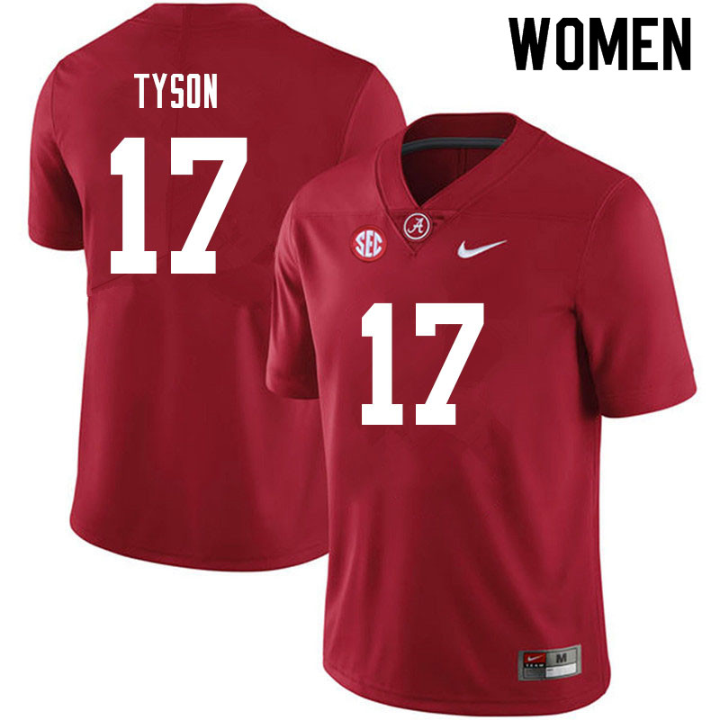 Women #17 Paul Tyson Alabama Crimson Tide College Football Jerseys Sale-Black